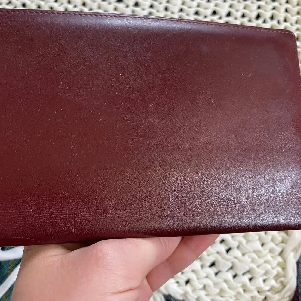 Cartier Leather Bifold Vintage Must De Wallet Bordeaux